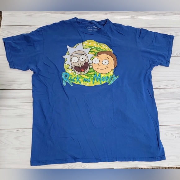 Ripple Junction Blue Rick and Morty Mens Tee Sz XL - Picture 2 of 4